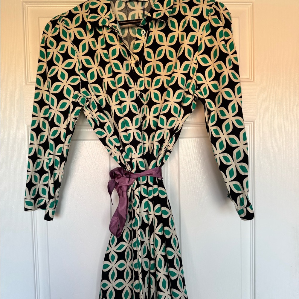ZARA Geometric Patterned Dress with Belt